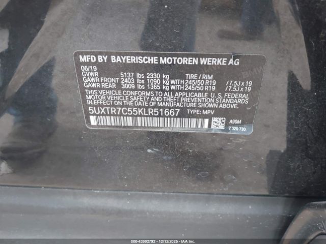 2019 BMW X3 5UXTR7C55KLR51667 Photo 8