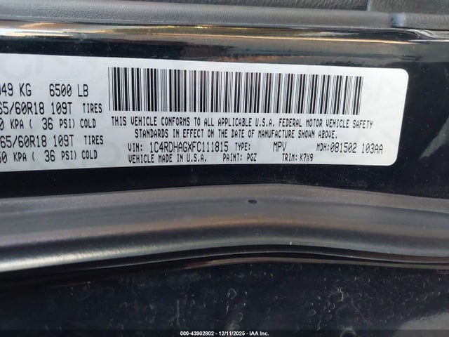 Dodge Durango Sxt 2015 1C4RDHAGXFC111815 Image 9