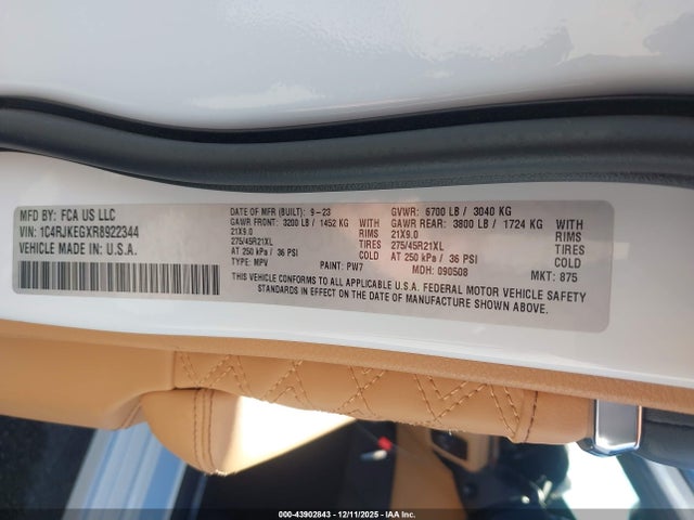 1C4RJKEGXR8922344 Jeep Grand Cherokee L Summit Reserve 4x4
