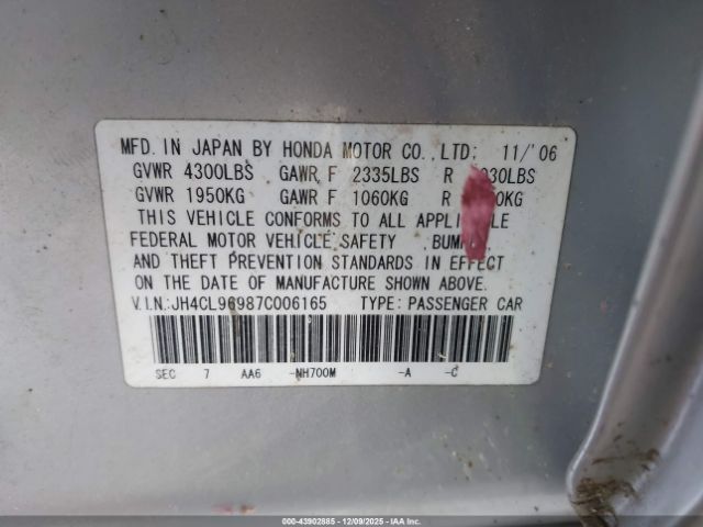2007 ACURA TSX JH4CL96987C006165 Photo 8