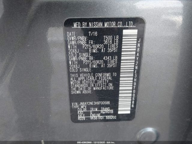 2017 NISSAN ARMADA JN8AY2NE3H9700586 Photo 8