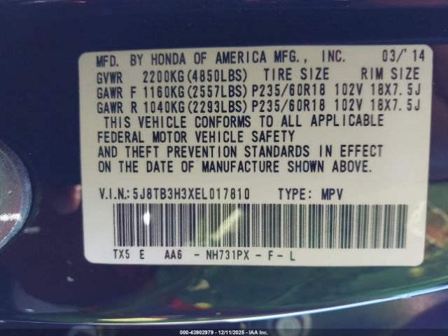 2014 ACURA RDX 5J8TB3H3XEL017810 Photo 8