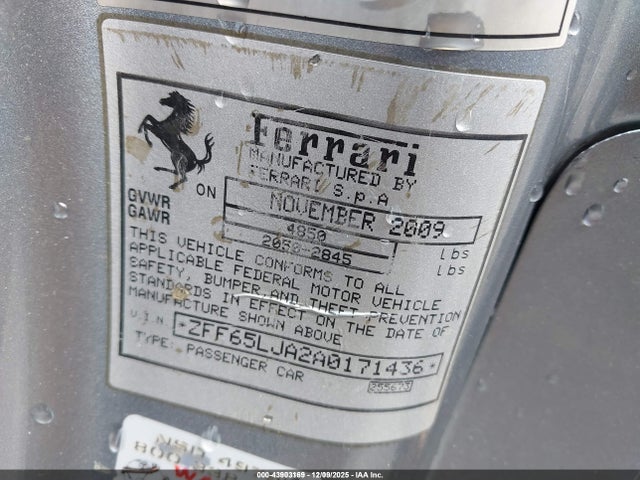 2010 FERRARI CALIFORNIA ZFF65LJA2A0171436 Photo 8