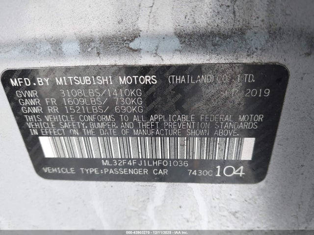 2020 MITSUBISHI MIRAGE G4 ML32F4FJ1LHF01036 Photo 8