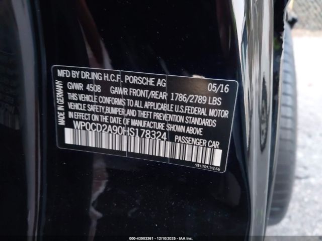 2017 PORSCHE 911 WP0CD2A90HS178324 Photo 8