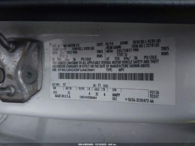 2015 FORD ESCAPE 1FMCU0GX9FUA63941 Photo 8