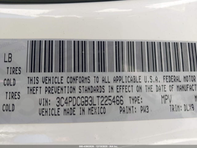 3C4PDCGB3LT225466 Dodge Journey Crossroad