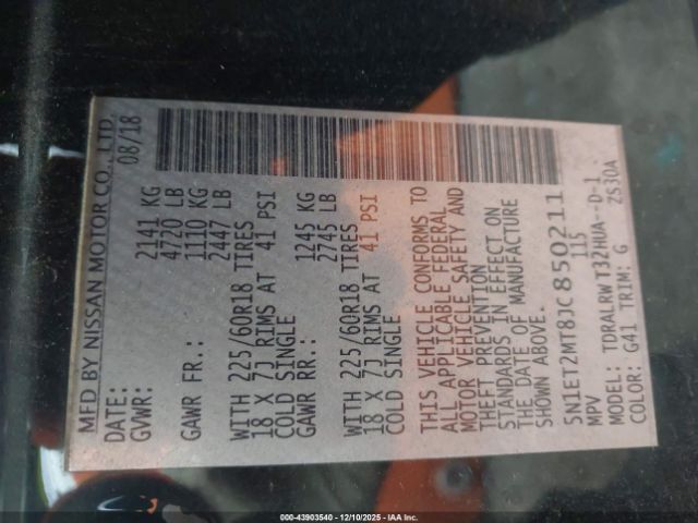 2018 NISSAN ROGUE HYBRID 5N1ET2MT8JC850211 Photo 8