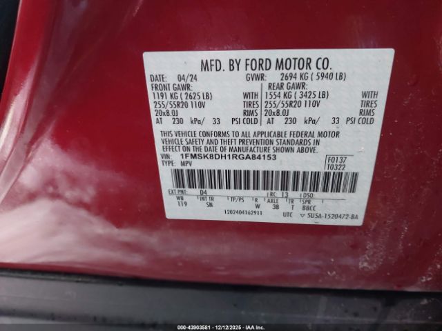 2024 FORD EXPLORER 1FMSK8DH1RGA84153 Photo 8