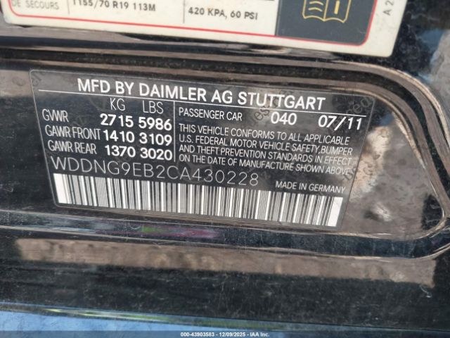 2012 MERCEDES-BENZ S 550 WDDNG9EB2CA430228 Photo 8
