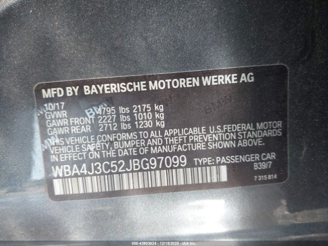 2018 BMW 430I GRAN COUPE WBA4J3C52JBG97099 Photo 8