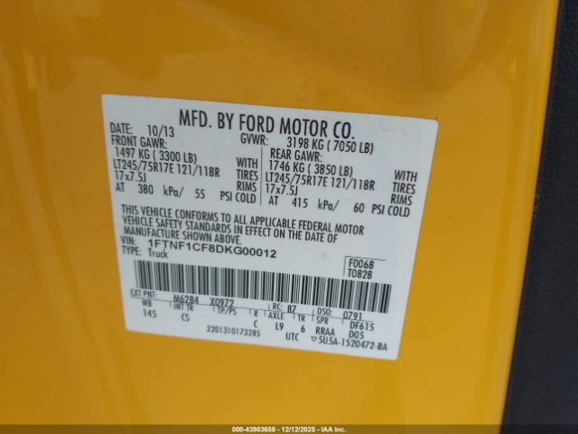 2013 FORD F-150 1FTNF1CF8DKG00012 Photo 8