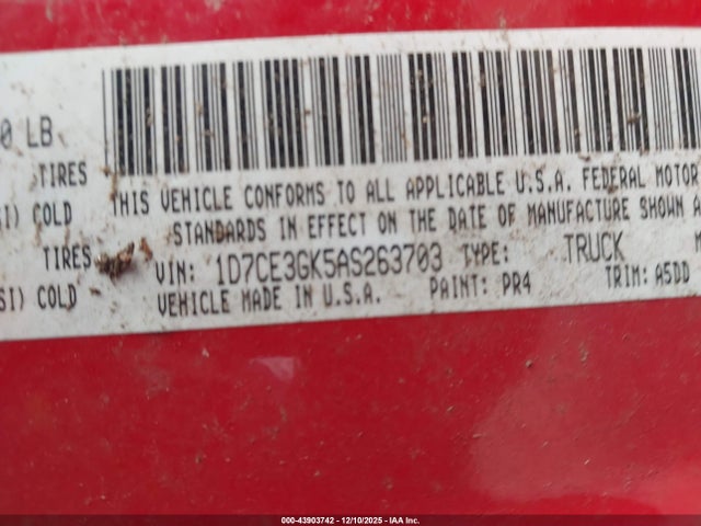 2010 DODGE DAKOTA 1D7CE3GK5AS263703 Photo 8