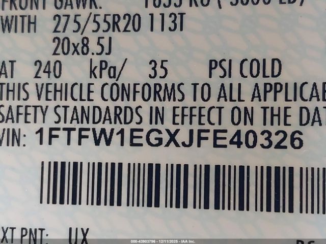 2018 FORD F-150 1FTFW1EGXJFE40326 Photo 8