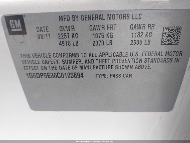 2012 CADILLAC CTS 1G6DP5E36C0105694 Photo 8