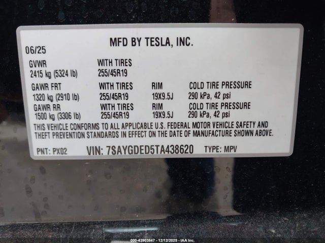 2026 TESLA MODEL Y 7SAYGDED5TA438620 Photo 8