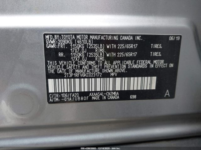 2019 TOYOTA RAV4 2T3P1RFV6KC023172 Photo 8