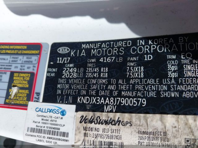 2018 KIA SOUL KNDJX3AA8J7900579 Photo 8