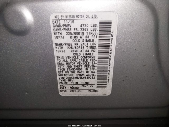 2020 NISSAN ROGUE JN8AT2MV5LW130262 Photo 8