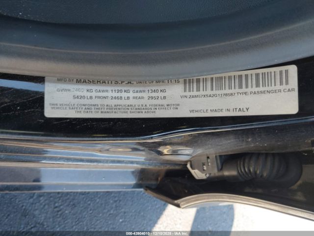 2016 MASERATI GHIBLI ZAM57XSA2G1178587 Photo 8