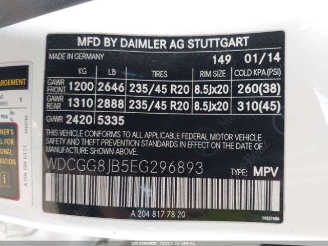 2014 MERCEDES-BENZ GLK 350 WDCGG8JB5EG296893 Photo 8