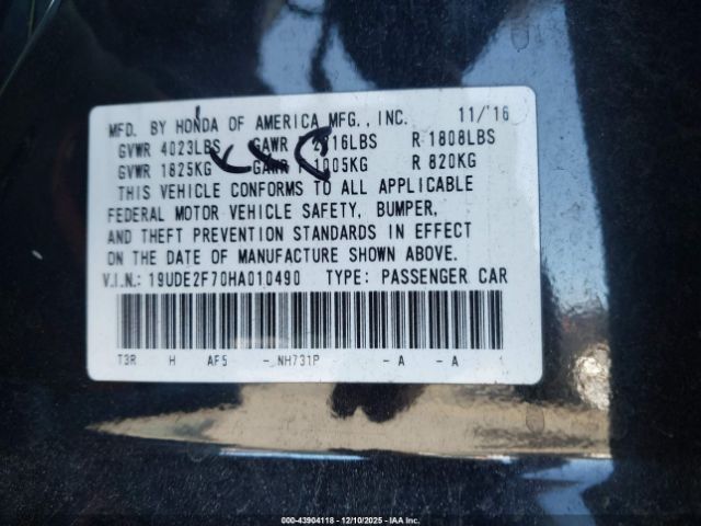 2017 ACURA ILX 19UDE2F70HA010490 Photo 8