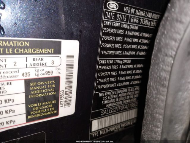 2015 LAND ROVER RANGE ROVER SALGS2TF0FA218603 Photo 8
