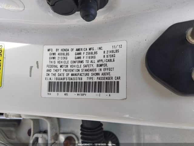 Aukcja sprzedaży 2013 Acura Tl 3.5, vin: 19UUA8F57DA003768, numer aukcji: 43904211