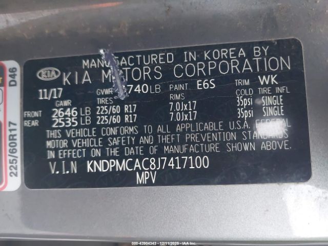 2018 KIA SPORTAGE KNDPMCAC8J7417100 Photo 8