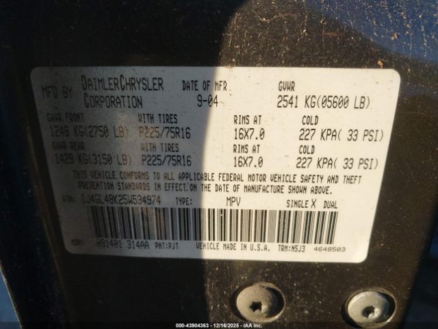 2005 JEEP LIBERTY 1J4GL48K25W534974 Photo 8