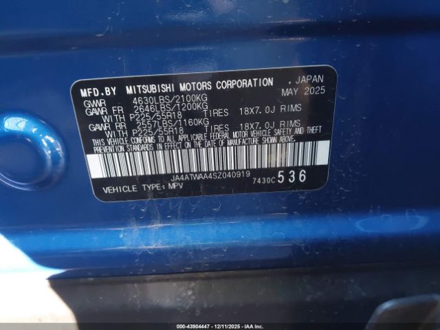 2025 MITSUBISHI ECLIPSE CROSS JA4ATWAA4SZ040919 Photo 8