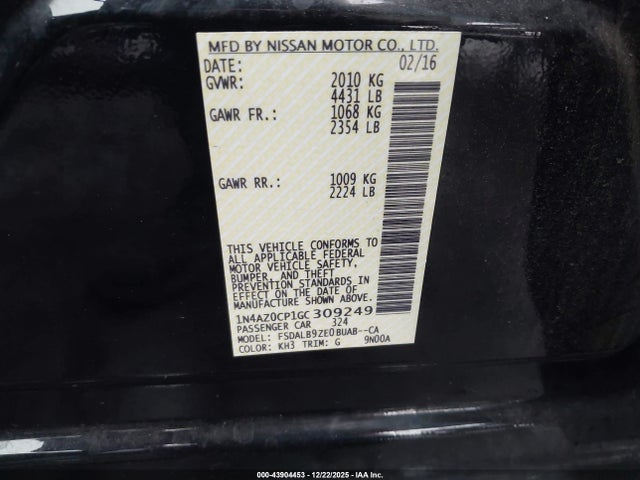 1N4AZ0CP1GC309249 Nissan LEAF S