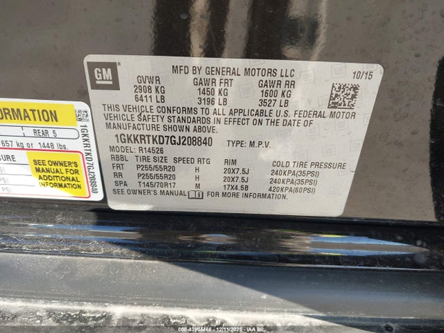 1GKKRTKD7GJ208840 GMC Acadia Denali