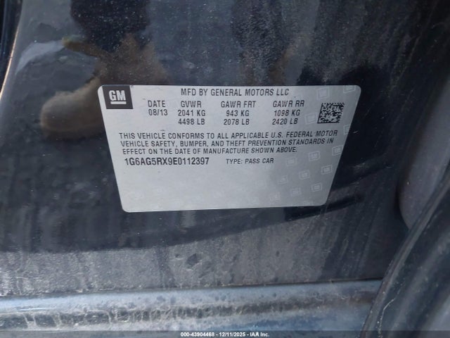 Продаж на аукціоні авто 2014 Cadillac Ats Standard, vin: 1G6AG5RX9E0112397, номер лоту: 43904468