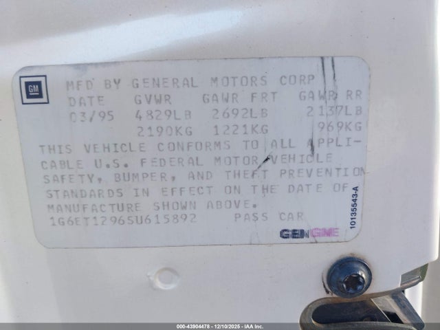 1995 CADILLAC ELDORADO 1G6ET1296SU615892 Photo 8