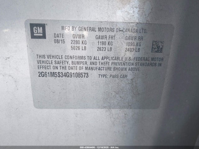 2016 CADILLAC XTS 2G61M5S34G9108573 Photo 8