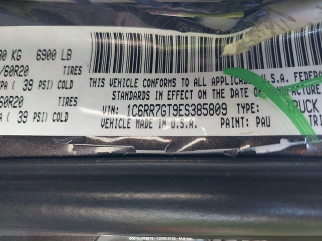 RAM 1500 Big Horn 2014 1C6RR7GT9ES385809 Image 9