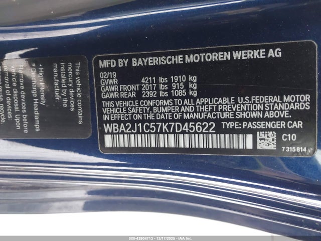 2019 BMW 230I WBA2J1C57K7D45622 Photo 8