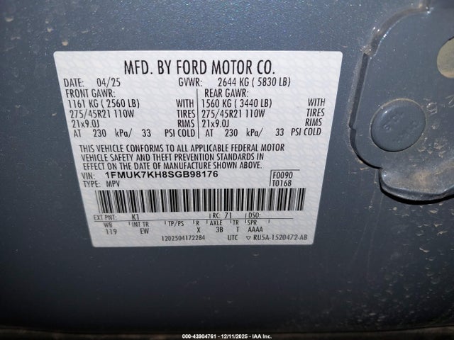 1FMUK7KH8SGB98176 Ford Explorer St-line