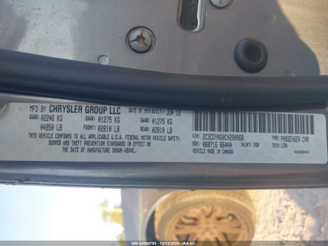 2012 DODGE CHALLENGER 2C3CDYAG0CH290868 Photo 8