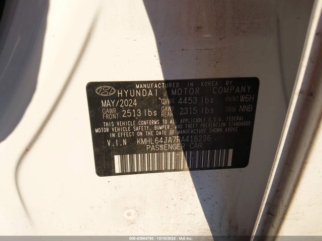 KMHL64JA7RA416236 Hyundai SONATA SEL