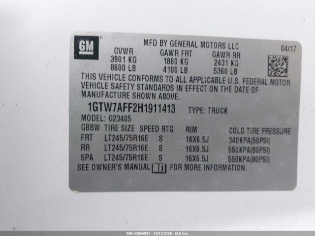 2017 GMC SAVANA 2500 1GTW7AFF2H1911413 Photo 8