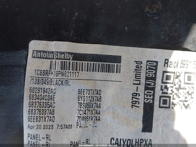Продажа на аукционе авто 2023 Ram 1500, vin: 1C6SRFHT6PN621117, номер лота: 43904834