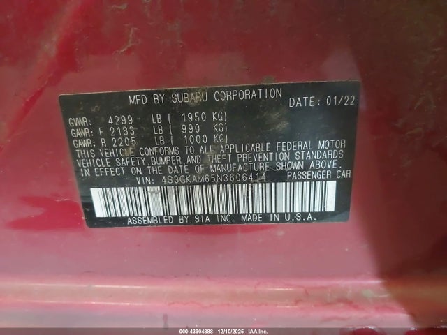 4S3GKAM65N3606414 Subaru Impreza Sport