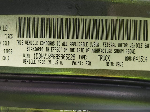 Продаж на аукціоні авто 2009 Dodge Ram 1500 Slt/sport/trx, vin: 1D3HV18P69S805229, номер лоту: 43904892