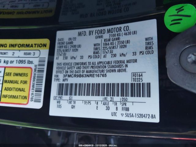 2022 FORD BRONCO SPORT 3FMCR9B63NRE16765 Photo 8