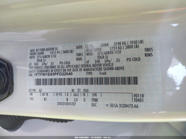 2023 FORD F-150 1FTFW1E85PFD22640 Photo 8