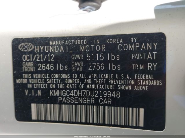 2013 HYUNDAI GENESIS KMHGC4DH7DU219948 Photo 8