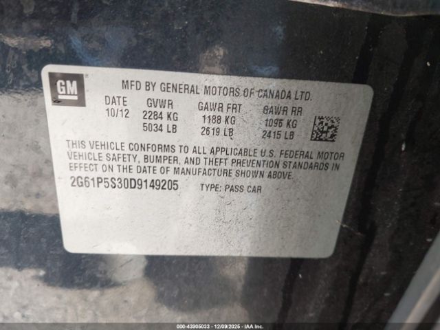 2013 CADILLAC XTS 2G61P5S30D9149205 Photo 8