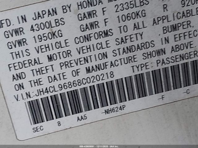 2008 ACURA TSX JH4CL96868C020218 Photo 8